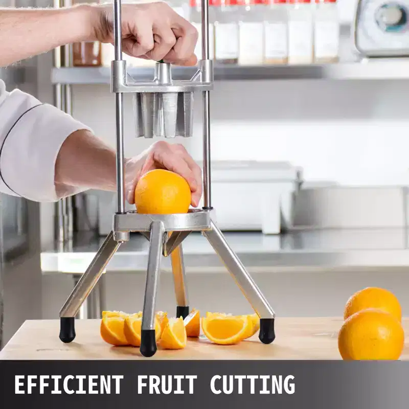 VEVOR 4-Section Commercial Easy Wedger Stainless Steel Blade Fruit Lime Slicer, Lemon Cutter for Home Bar Restaurant,Silver