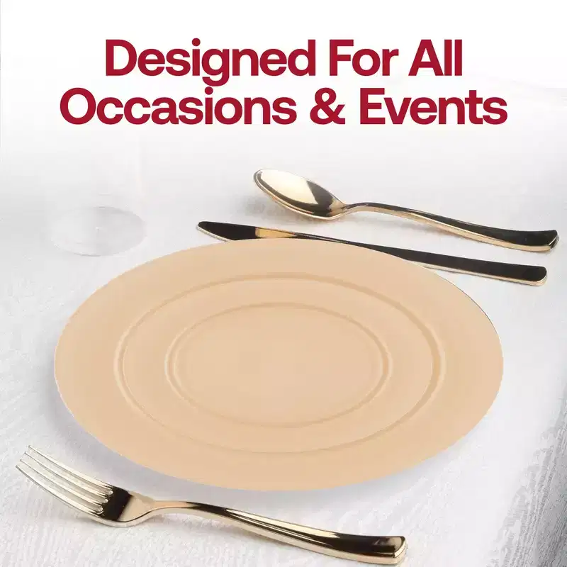 Smarty Had A Party Matte Bright Yellow Round Plastic Dinnerware Set - 40 Sets
