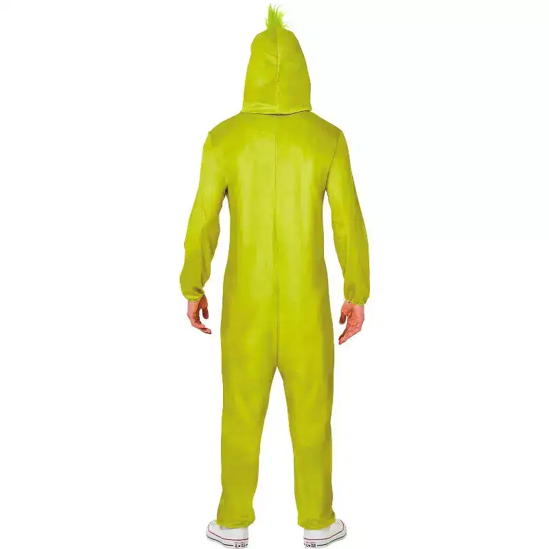 Dr. Seuss Men's How the Grinch Stole Christmas Halloween Costume Jumpsuit - Green X Large