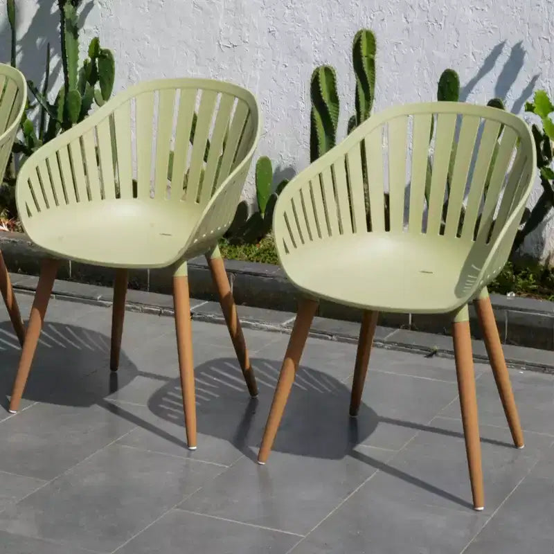 Urban Elements 2-Piece Recycled Resin Patio Dining Armchair Set Green