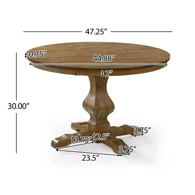 Christopher Knight Home Remuda Rustic Wood Round Dining Table with Pedestal Leg