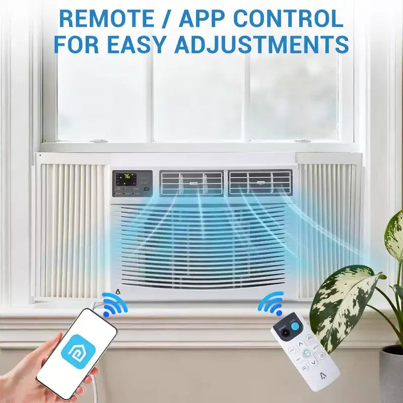 12000 BTU Window Air Conditioner Unit with Remote Control, Cools Rooms Up to 550 Sq ft, 3 Cooling & Fan Speeds Quiet Operation, Easy Install Kit