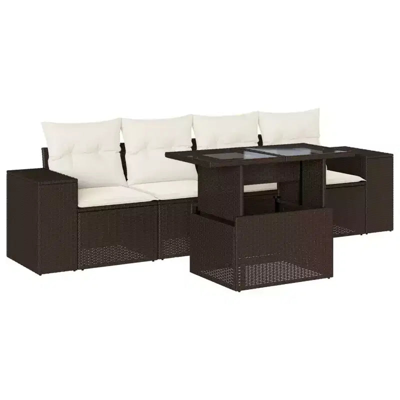 vidaXL Garden Sofa Set PE Rattan 5 Piece
