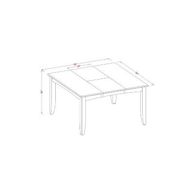 Mediterranean Dinette Set - Kitchen Table with 4 Chairs & Bench - Solid Wood Dining Room Set