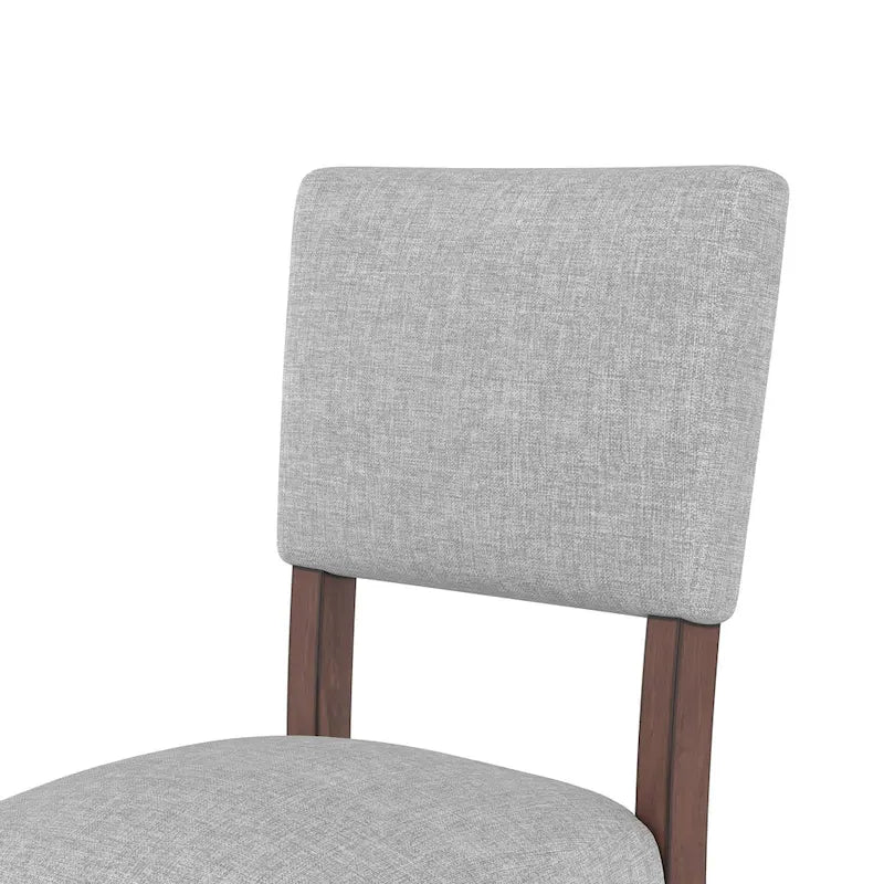 Mid Century Modern Bar Stools Set of 4,Counter Stools with Back,Linen Upholstered Barstools with Solid Wood Legs Bar Chairs