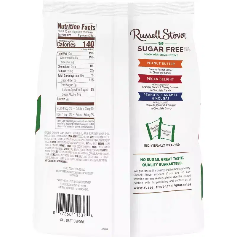 Russell Stover Sugar Free Assorted Chocolate Candy with Nuts Bag - 15.5oz