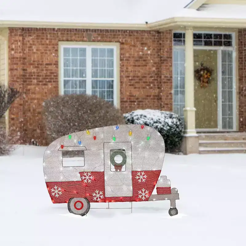 32" LED Pre-Lit Holiday Camper Christmas Novelty Sculpture Light - National Tree Company
