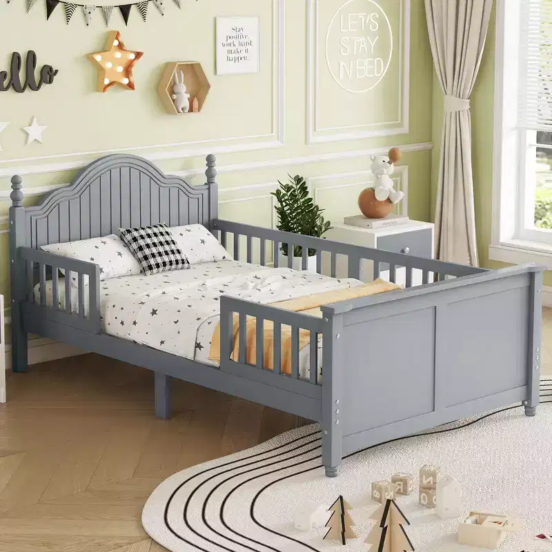 Twin/Full Bed For Kids, Platform Bed Daybed with Removable Rails, Headboard & Footboard - ModernLuxe