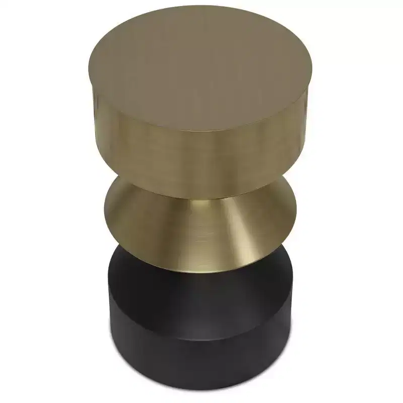 Clover Side Table Black/Brass - WyndenHall: Modern Scratch-Resistant Iron Frame, Round Shape, 19.7" Height, 14" Width