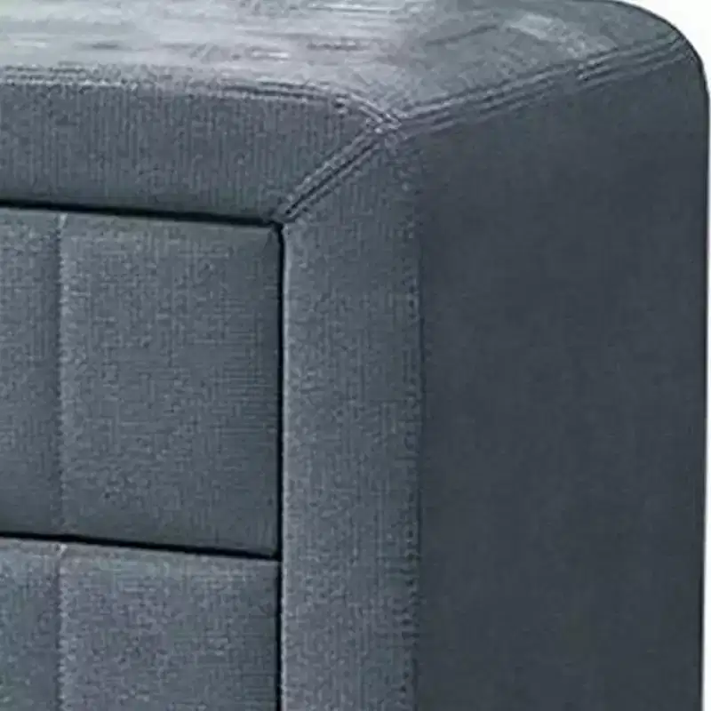 Royal Hampton Nightstand, 2 Drawer, 22 Inch Slate Gray Brushed Linen Upholstery