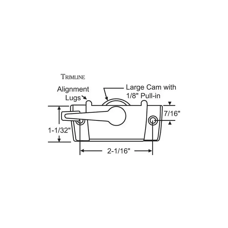 Brixwell 50-380-3 Sash Lock White zinc Die Cast trimline use With 50-392 Or 50-393