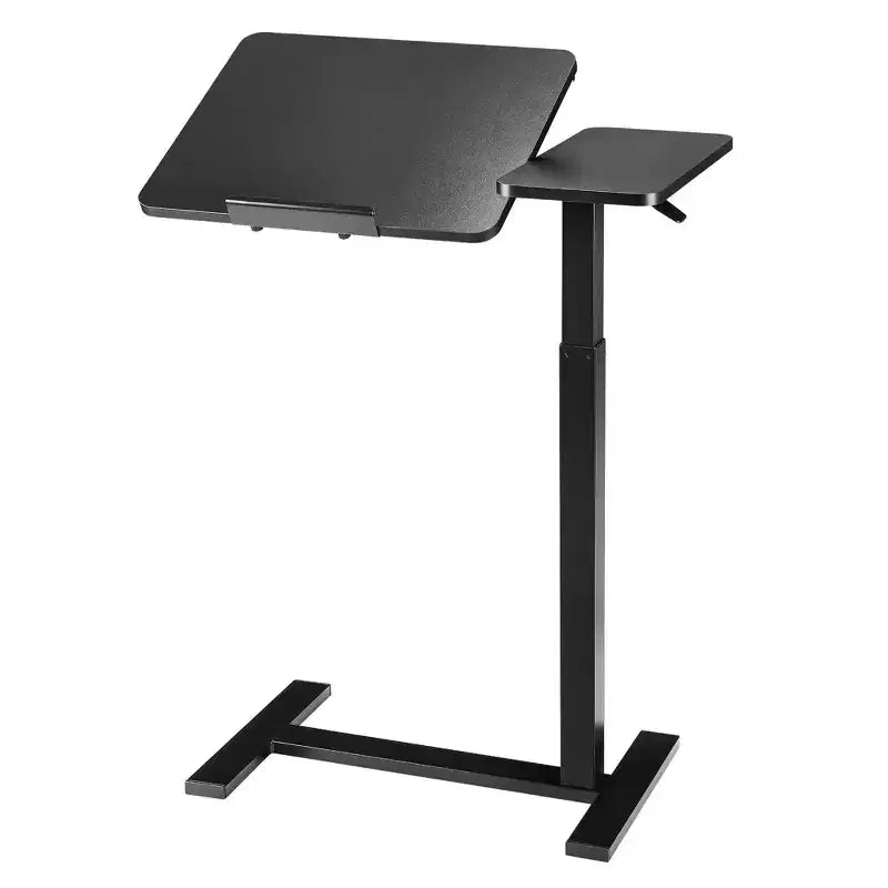 JIONJOY Adjustable Overbed Table - 29.5-43.3 Gas Spring Tilt Desk with 360 Wheels, Steel Frame for Home/Office/Hospital