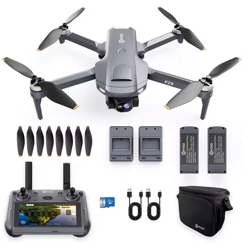 Contixo F29 GPS Drone with 4K Camera, 3-Axis Gimbal, 5 Touchscreen Remote, 3KM Range, 46 Min Flight, No FAA Needed