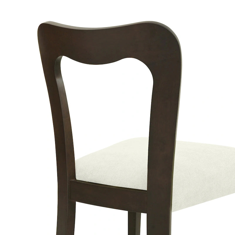 Modern Upholstered Dining Chair Set of 2 with Open-Back Design