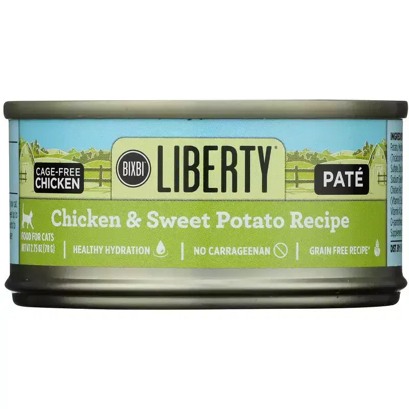 Bixbi Liberty Chicken and Sweet Potato Recipe Pate Cat Food - Case of 24/2.75 oz