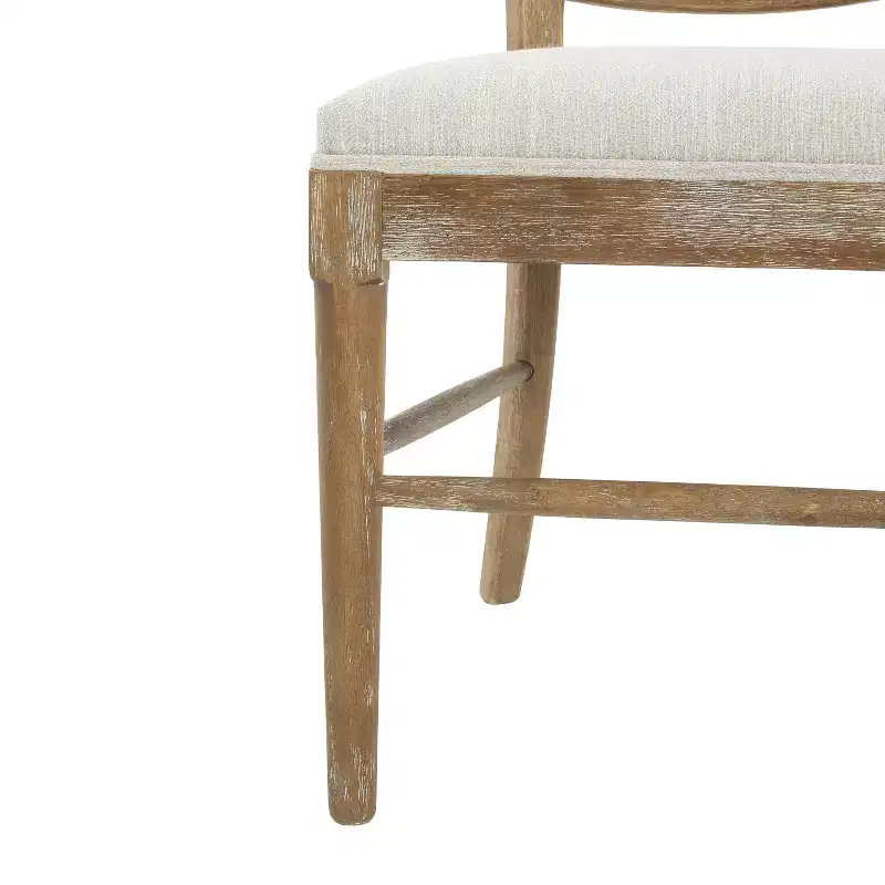 GDFStudio Wreecy Upholstered Rattan Back Rubber Wood Frame Dining Chair with Footrest, Light Brown