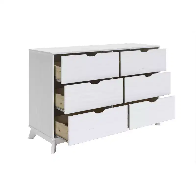 Pensy Solid Wood Mid-Century Modern 6 Drawer Dresser - Powell
