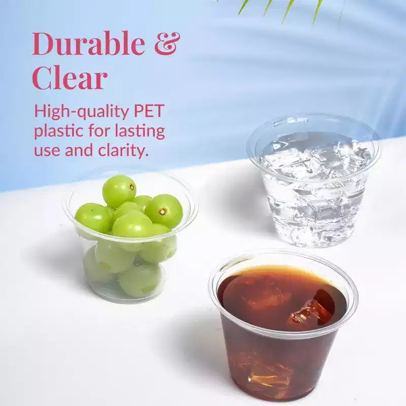 Prestee Clear Plastic Cups - Durable Disposable Plastic Wine Glasses, for Cocktails and Beverages - 9 oz, 200 Pack
