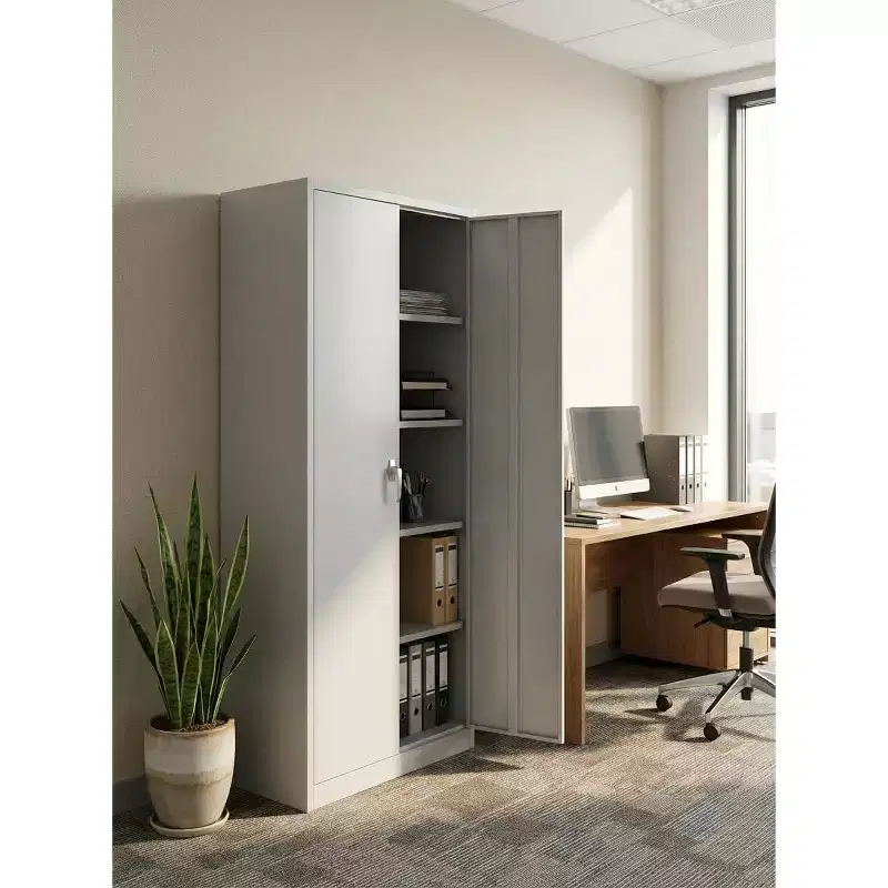 Cold Rolled Steel Cabinet with Handles - Adjustable Panel Cabinet, 0.6mm Thick Steel, Iron Furniture, 2 Door, Steel Furniture Cabinet H180xW80xD40CM
