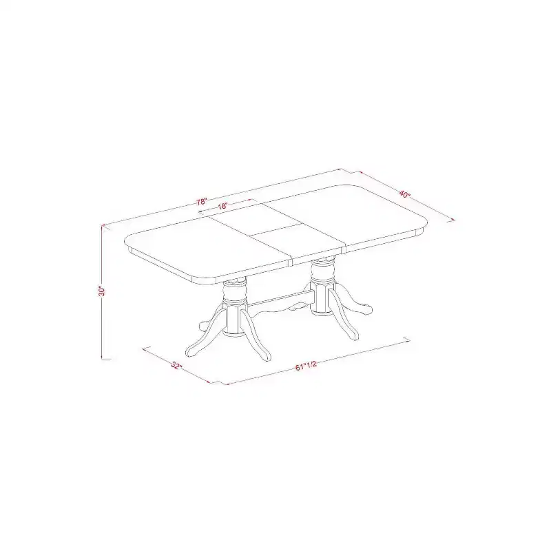 Rustic Kitchen Dining Set - 7 Piece Table & Chair Set - 40x78 Inch Rectangle Table