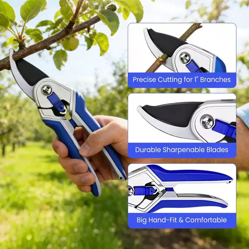 Set of 2 Heavy Duty Garden Shears - Durable Pruning Scissors & Hand Pruners for Plants, Home Gardening Tool