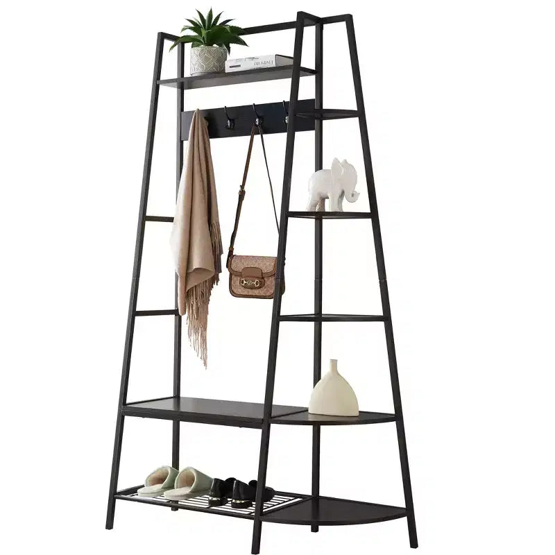 Kings Brand Furniture - Hall Tree with Storage Bench and Shelf - Entryway Bench with Shoe Storage Hooks and Coat Rack Stand with Shelf - Pewter
