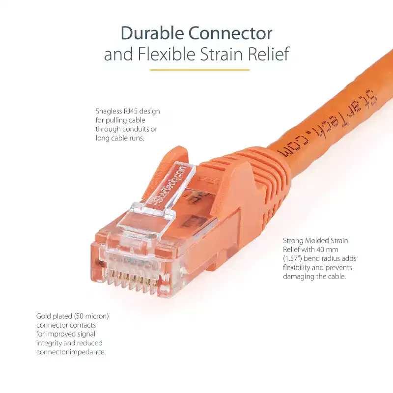 StarTech.com Orange Cat6 Patch Cable - 125ft Long Ethernet Cable (N6PATCH125OR)