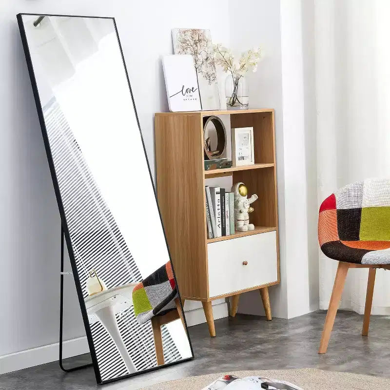 65 x 23 Inch Full Length Mirror, Wood Frame Wall Mirror, Shatterproof HD Glass, for Bedroom, Living Room, Dressing Room