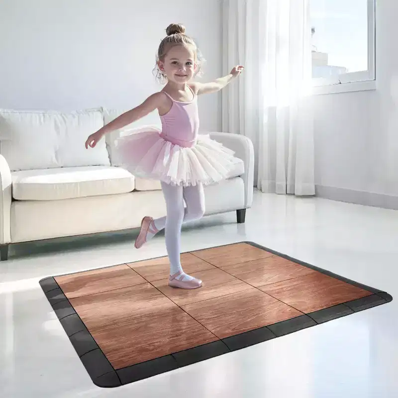 VEVOR Dance Floor Tiles, 12.4 x 12.4 in 52 Piece Interlocking Dance Flooring, Portable Dance Practice Floor with Cushioned Base