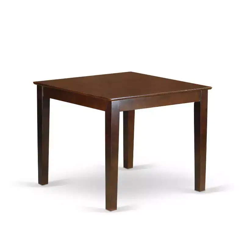 Retro Square Dining Set - 36 Table & 2 Chairs - Linen Fabric Cream - Mahogany Legs - HomeStock
