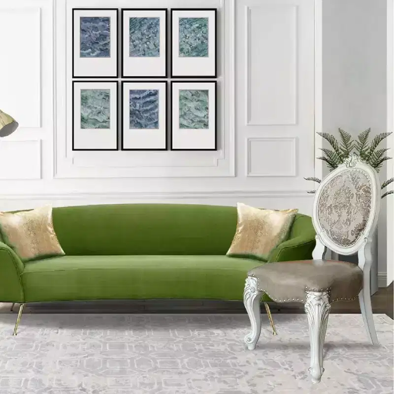 Versailles 21" Dining Chairs and Bone White Finish - Acme Furniture: Traditional Style, Nailhead, Tufted Back