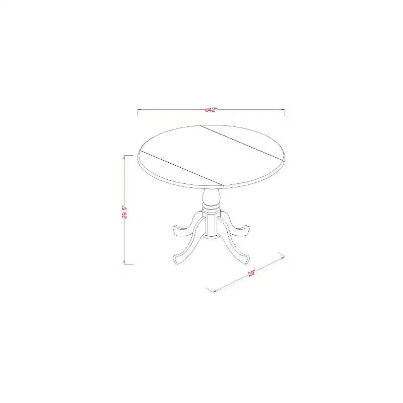 3-Pc Buttermilk and Cherry Solid Wood Top - Dining Room Set - Seats 4