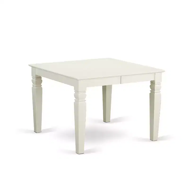 HomeStock 6 Piece Linen White Dining Room Furniture Set Rectangle Table and Chairs