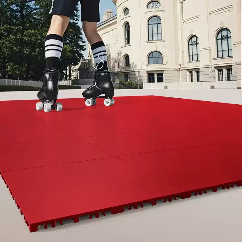 VEVOR Dryland Tiles for Hockey Floor Mat, 12 x 12 in 8 Pcs Interlocking Versatile Training Surface, Dance Floor Tiles, Hockey Training Equipment