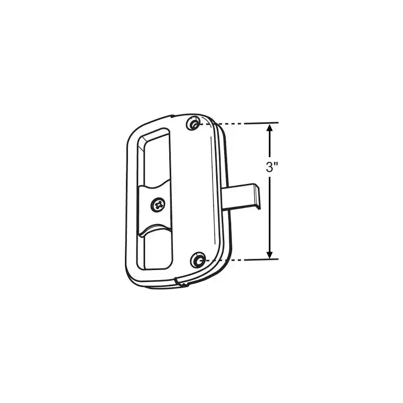 Brixwell Patio Screen Handle Assembly, Plastic Material, 3 Hole Center, Black Finish