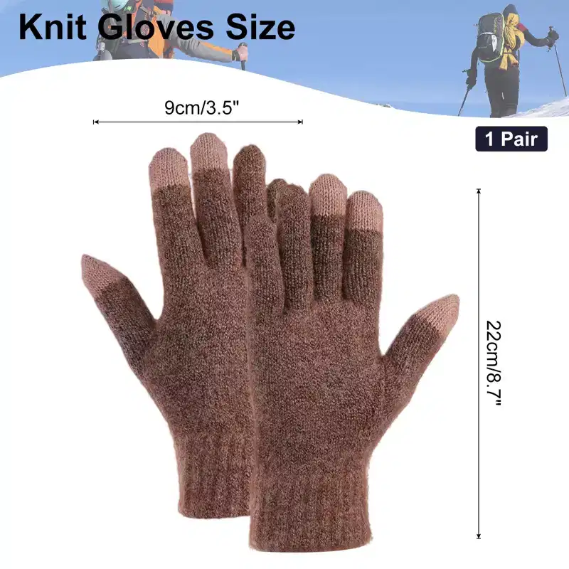 Unique Bargains Touchscreen Winter Anti-Slip Common Size Warm Hiking Gloves 8.7 x 3.5 1 Pair