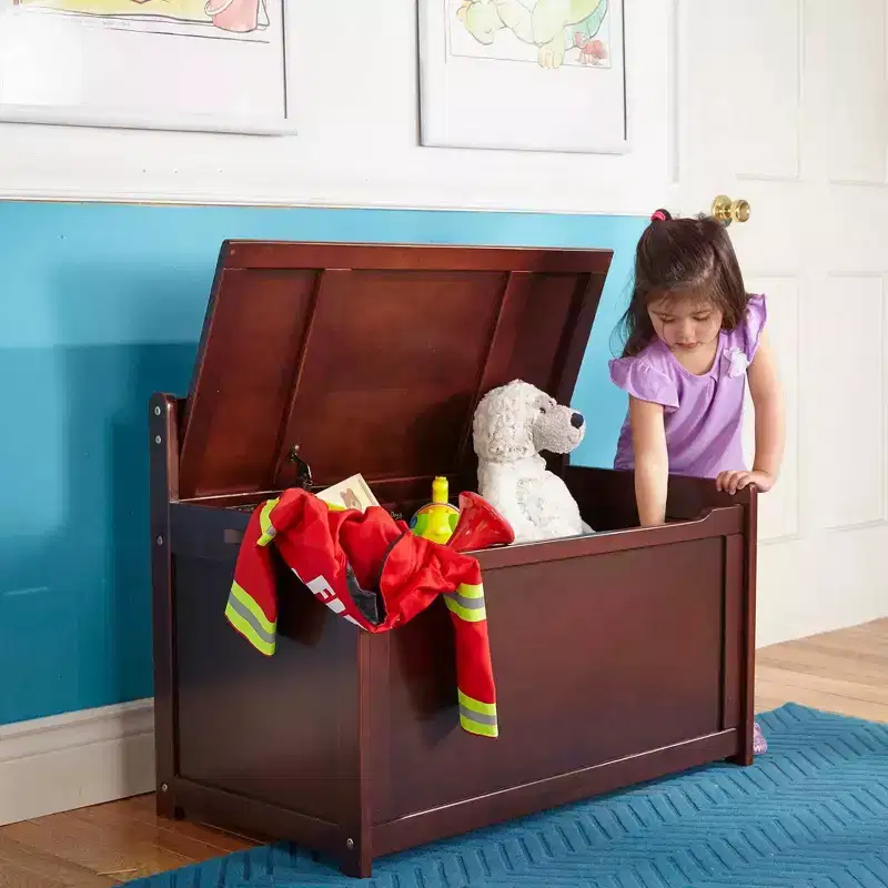 Melissa & Doug Wooden Toy Chest (Espresso): Storage Trunk with Clear Coated Finish, Holds 150 lbs