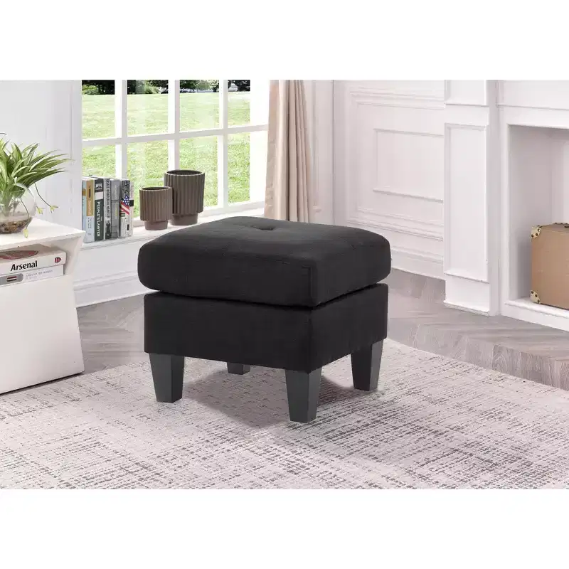 Passion Furniture Newbury Polyester Upholstered Ottoman