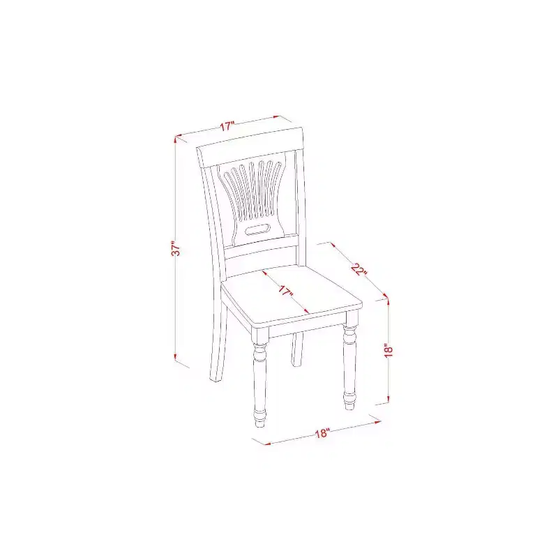 Kitchen Table Set with 4 Chairs - Wooden Dining Room Set - Black & Cherry Finish - 5 Piece Table Set