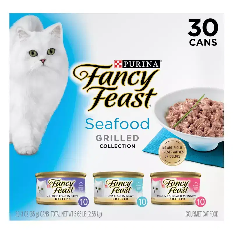 Purina Fancy Feast Variety Pack Seafood, Fish, Tuna & Salmon Wet Cat Food Cans - 3oz/30ct