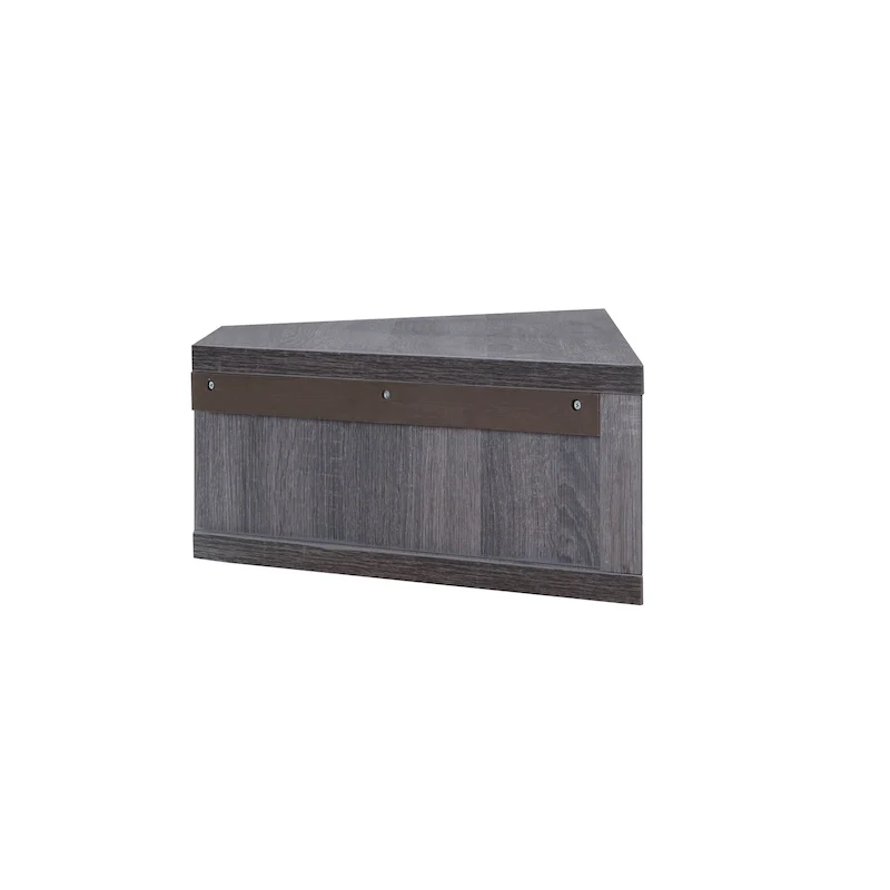 47 Corner Floating TV Stand, 3 Shelves, Transitional Style, Space-Saving Wall Mount