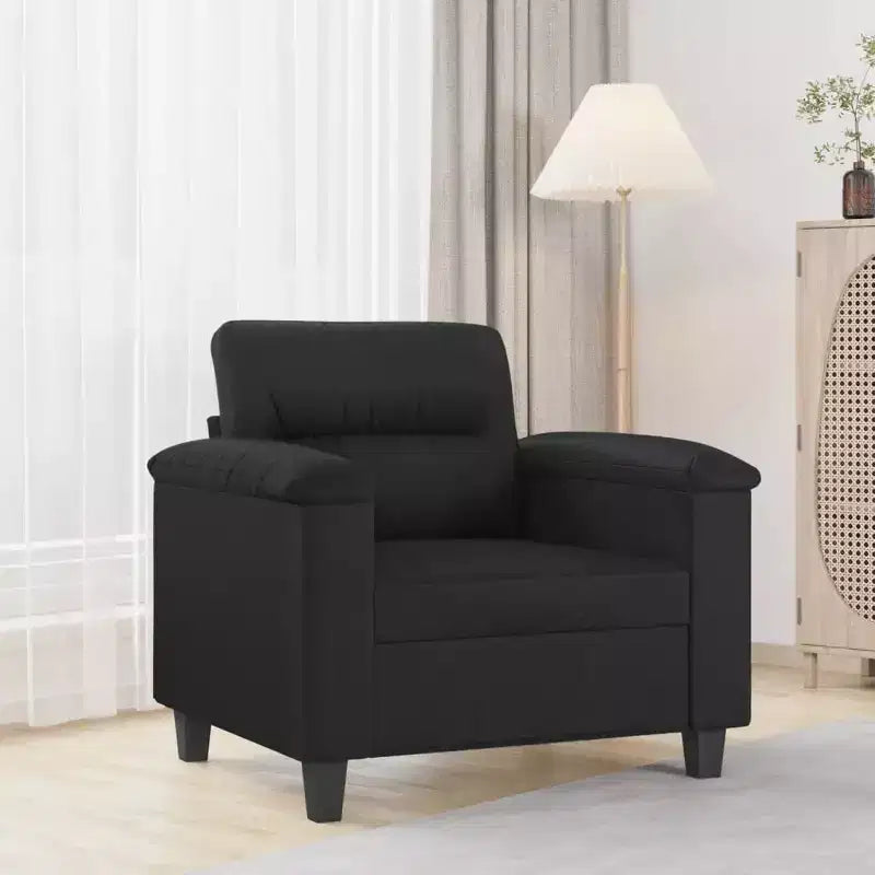 vidaXL Sofa Chair Accent Upholstered Single Sofa Chair Black Faux Leather
