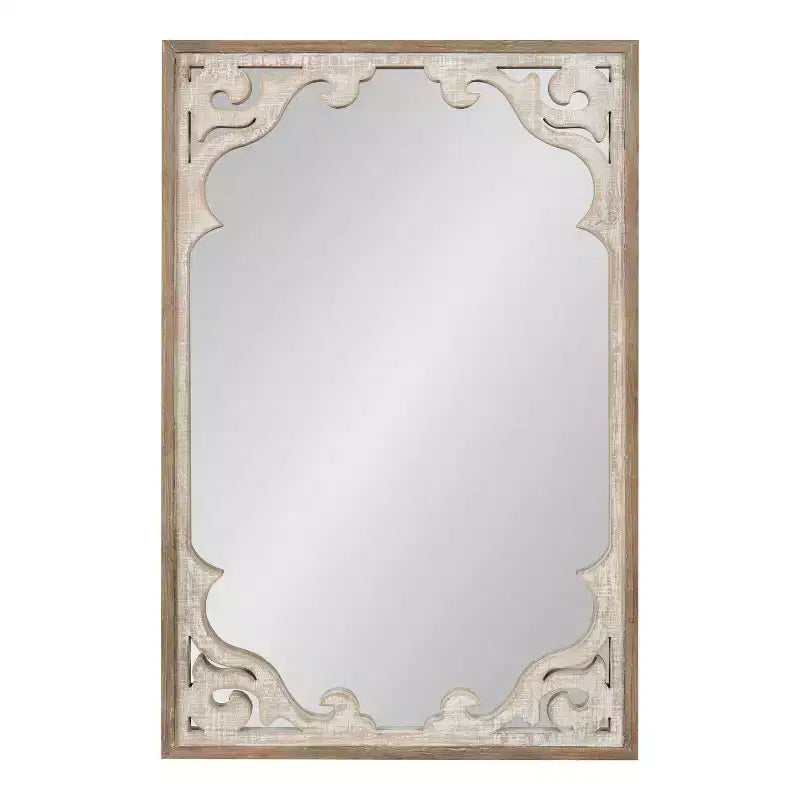 Kate and Laurel Shovali Framed Wall Mirror, 22x34, Rustic Brown