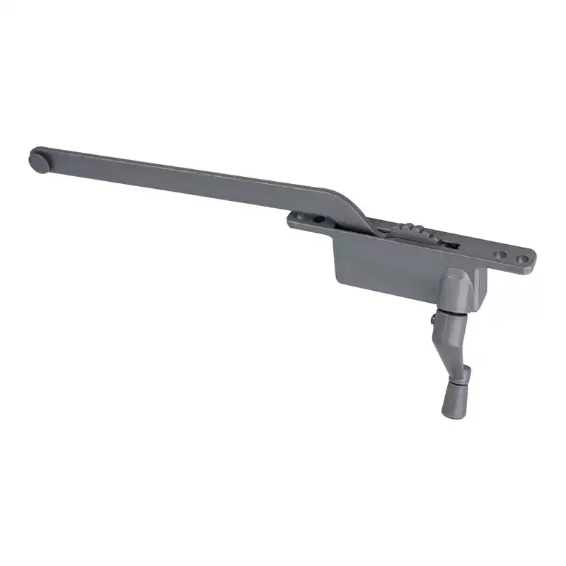 Brixwell Casement Operator Assembly 9 Handle Length, 3-7/8 Inner And 4-3/4 Outer Hole Spacing, Handle Included, Metal Material, Aluminum Finish