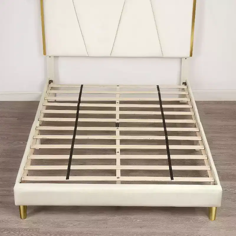 Full Kealoa Glam Fully Upholstered Bed Beige - HOMES: Inside + Out