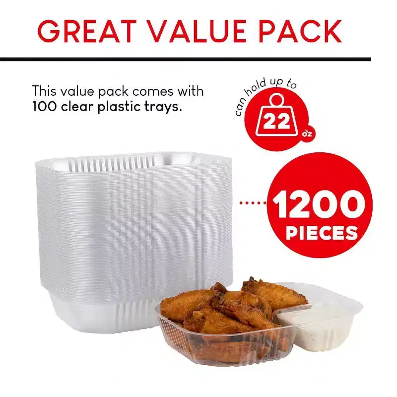 Stock Your Home 22-oz Large Disposable Plastic Nacho Trays (2100 Pack)