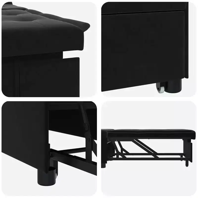 Sofa Bed Dark gray 67 x 194 x 38 cm Velvet