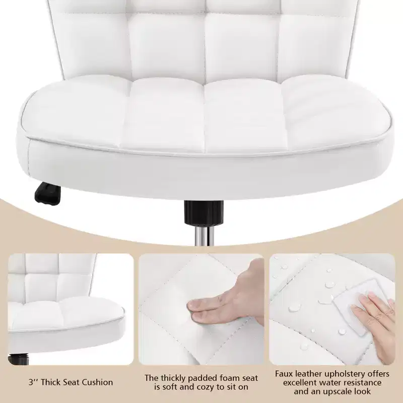 Yaheetech Modern Mid-back Office Chair Armless Desk Chair
