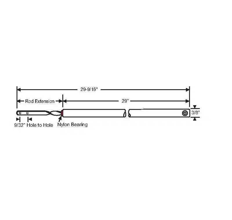 Brixwell Spiral Balance Aluminum Material, 29 Tube Length, 29-9/16 Rod Length, 3/8 Thickness, 9/32 Hole Center, Red Bearing Component, Mill Finish