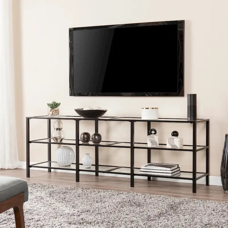 Metal and Glass Media TV Stand for TV's up to 68